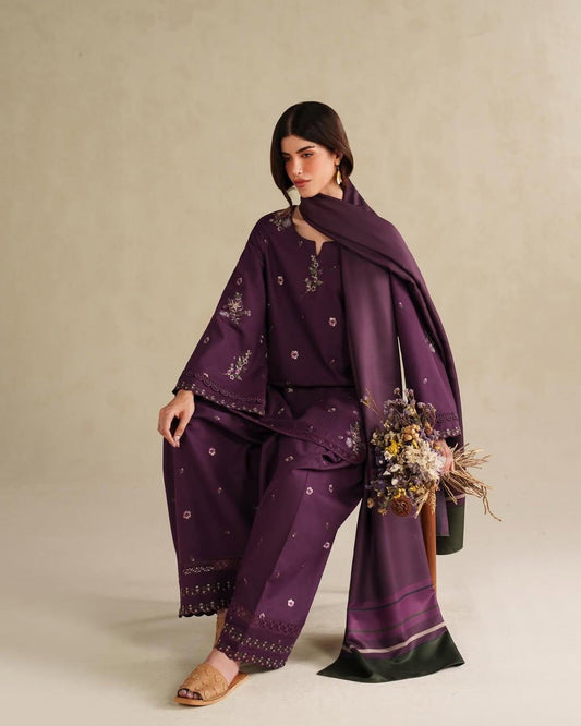 Azul (Embroidery 3.Pcs with Farshee Shalwar)