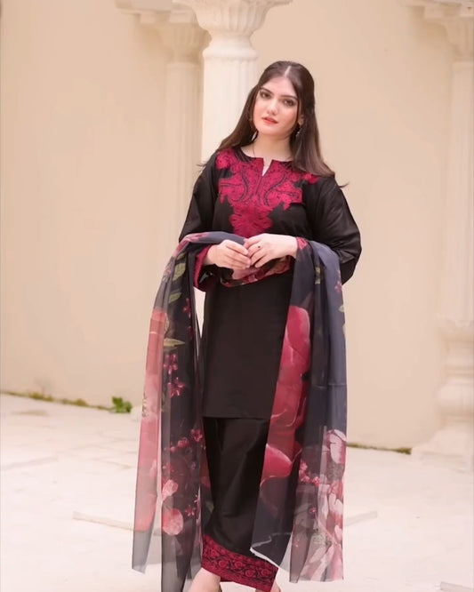 Moon light Embroidery (3.pcs)