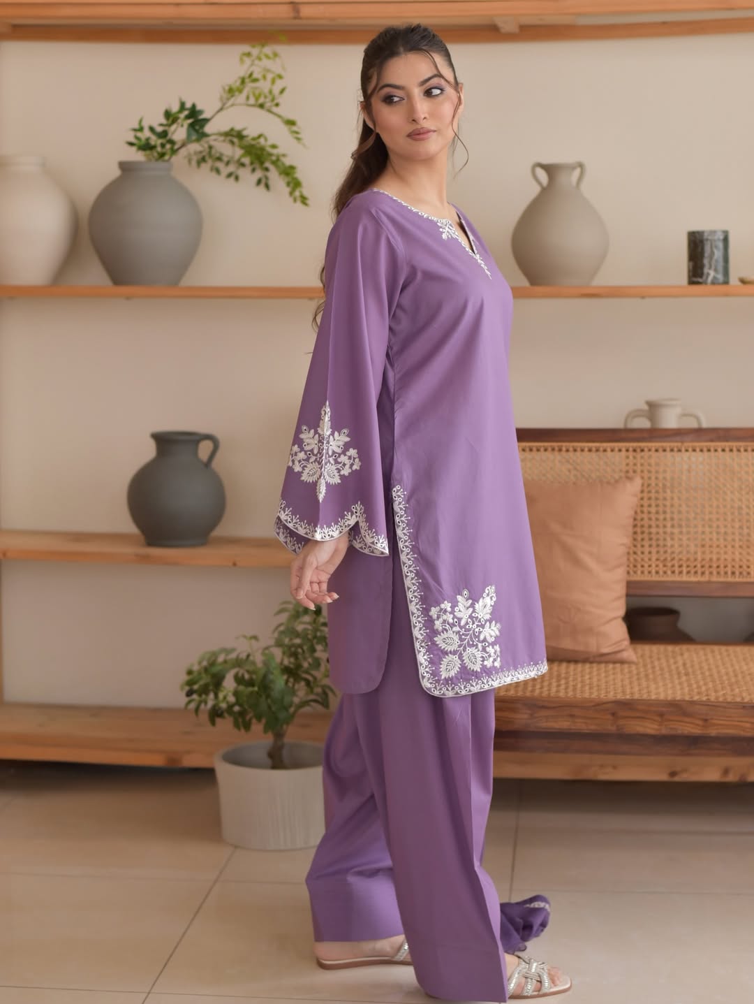 Ash (Embroidery 3.Pcs with Farshee Shalwar)