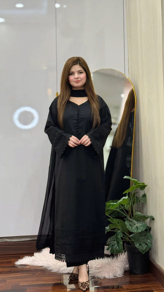 Black Lace (long Length 3.PCs)