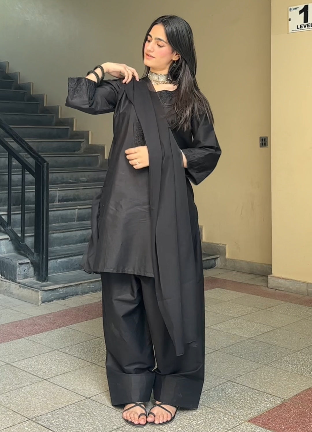 Black Blush (Embroidery 3.Pcs with Farshee Shalwar)