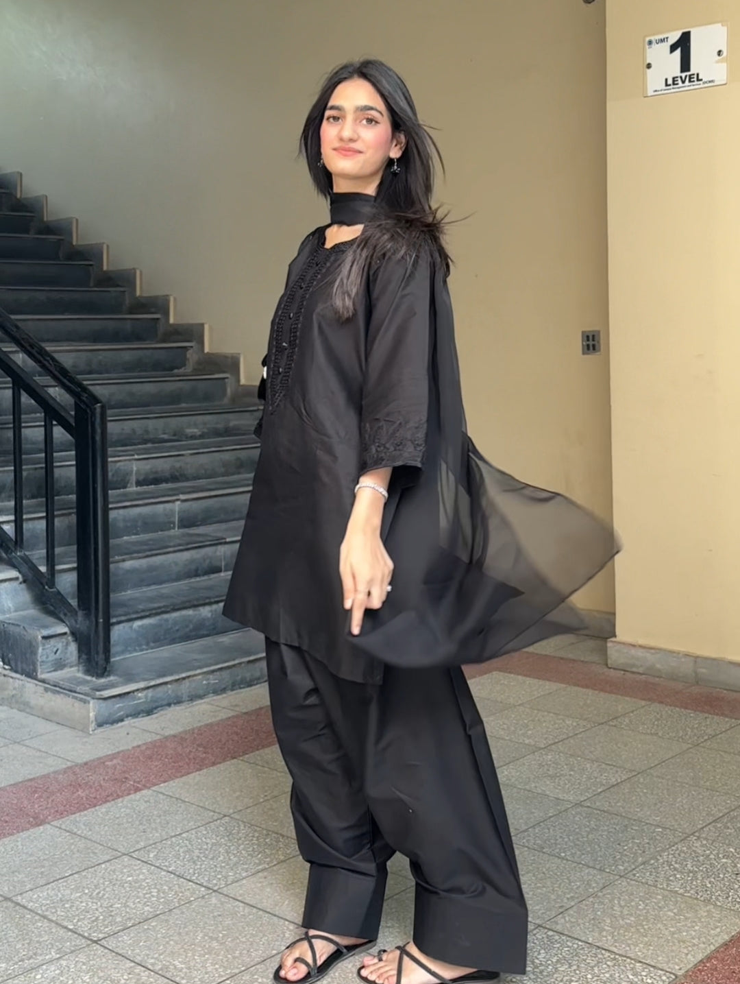 Black Blush (Embroidery 3.Pcs with Farshee Shalwar)