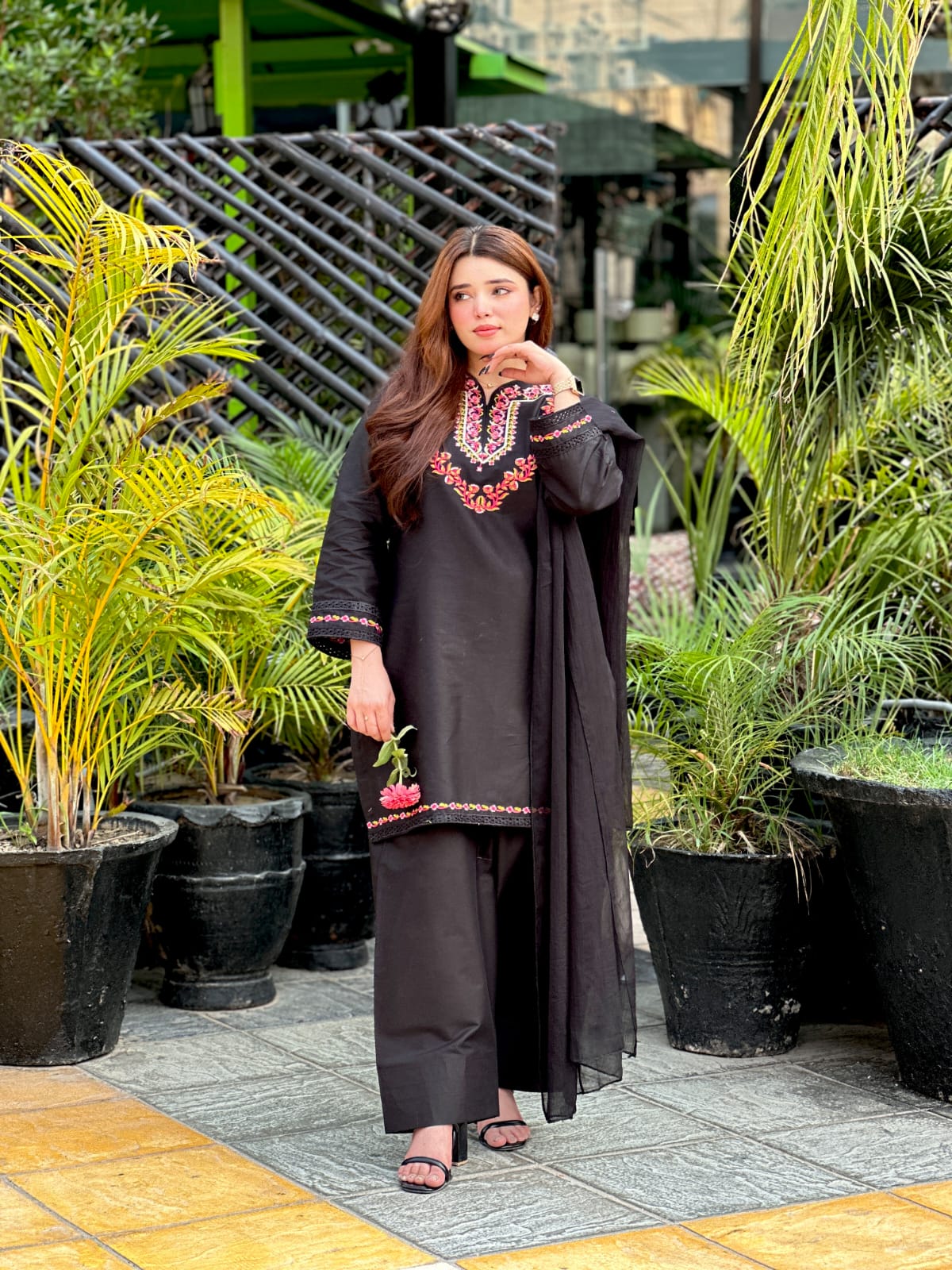 Black Blosam (Embroidery 3.PCs)