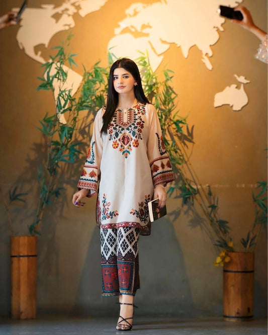 Cream Floral (2.Pcs)