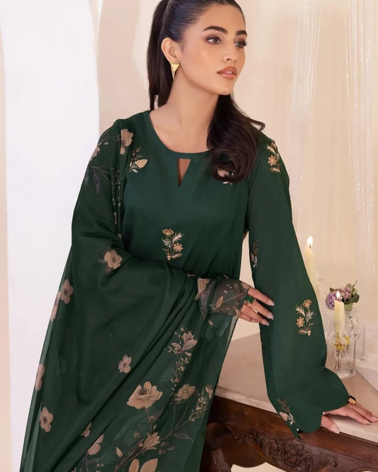 Green Villas Embroidery (3.Pcs)