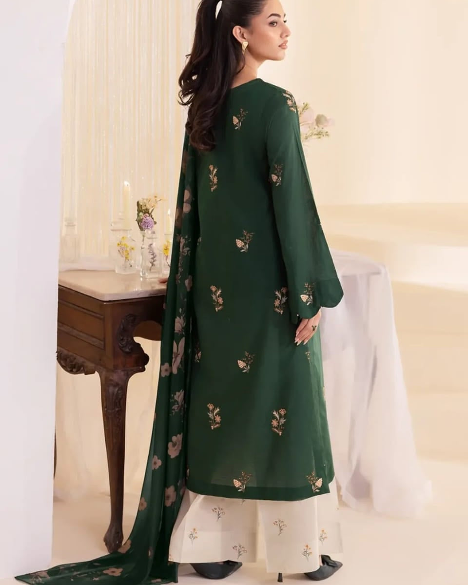 Green Villas Embroidery (3.Pcs)