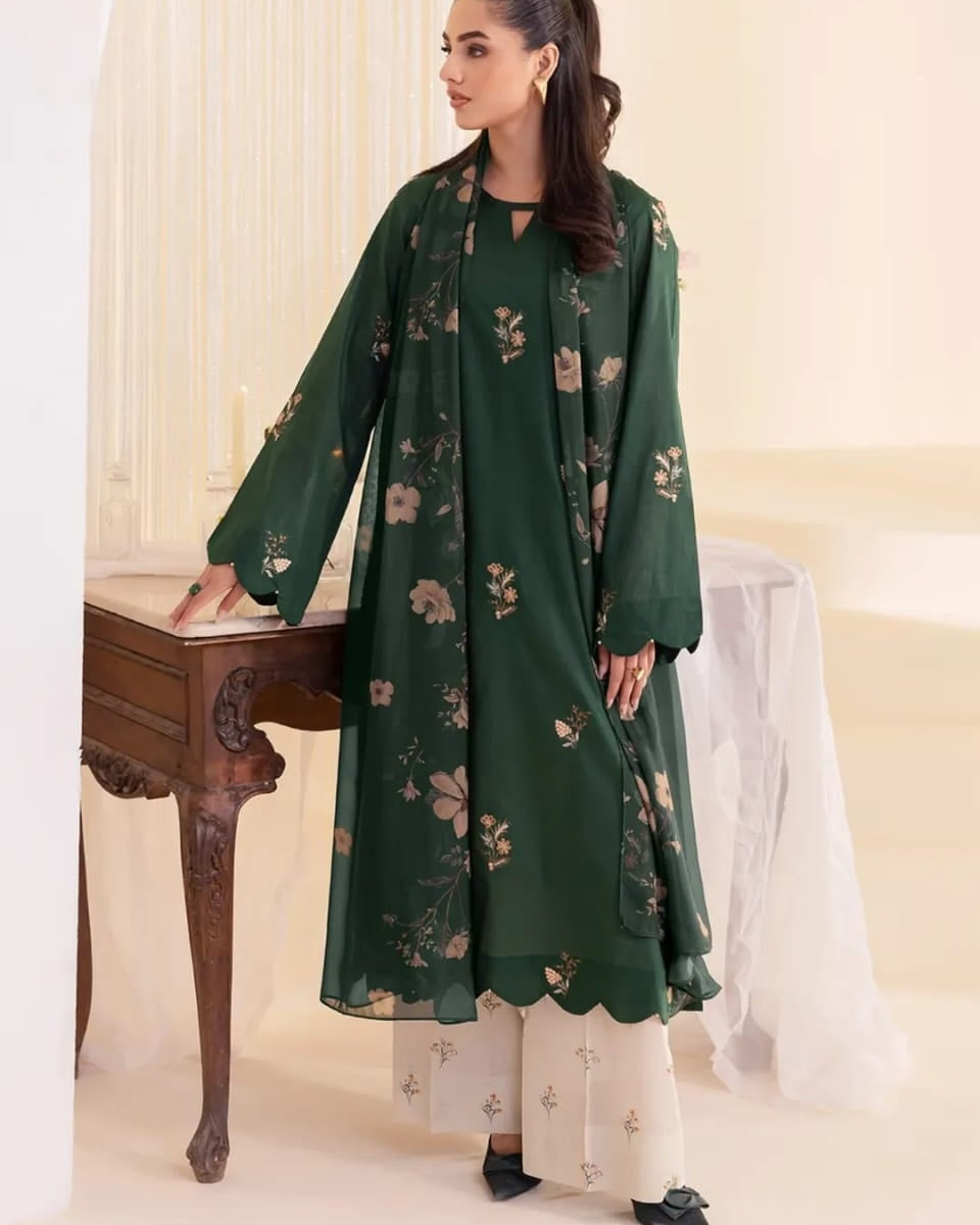 Green Villas Embroidery (3.Pcs)