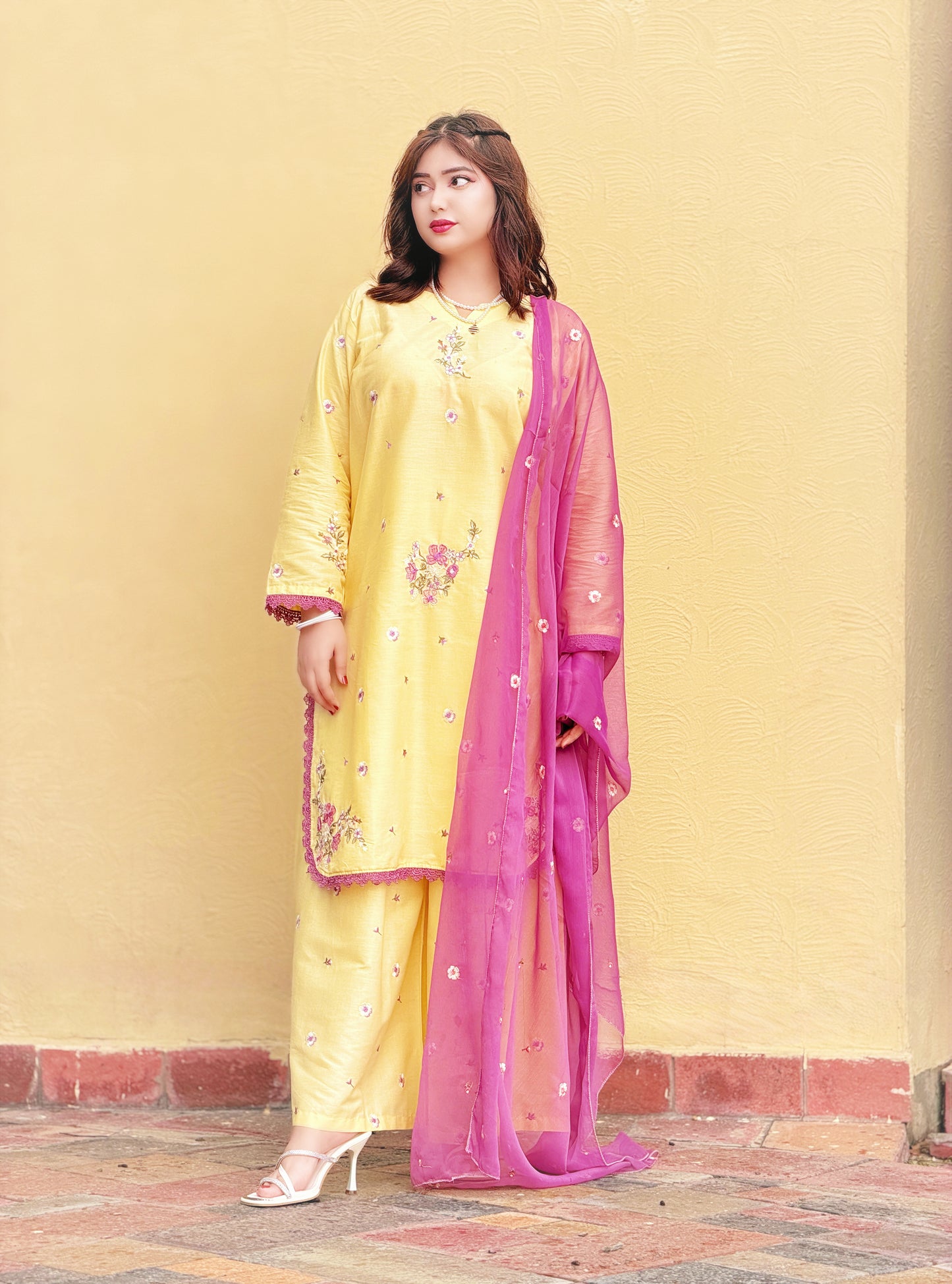 Butter Yellow (Embroidery 3.PCs with Plazo)