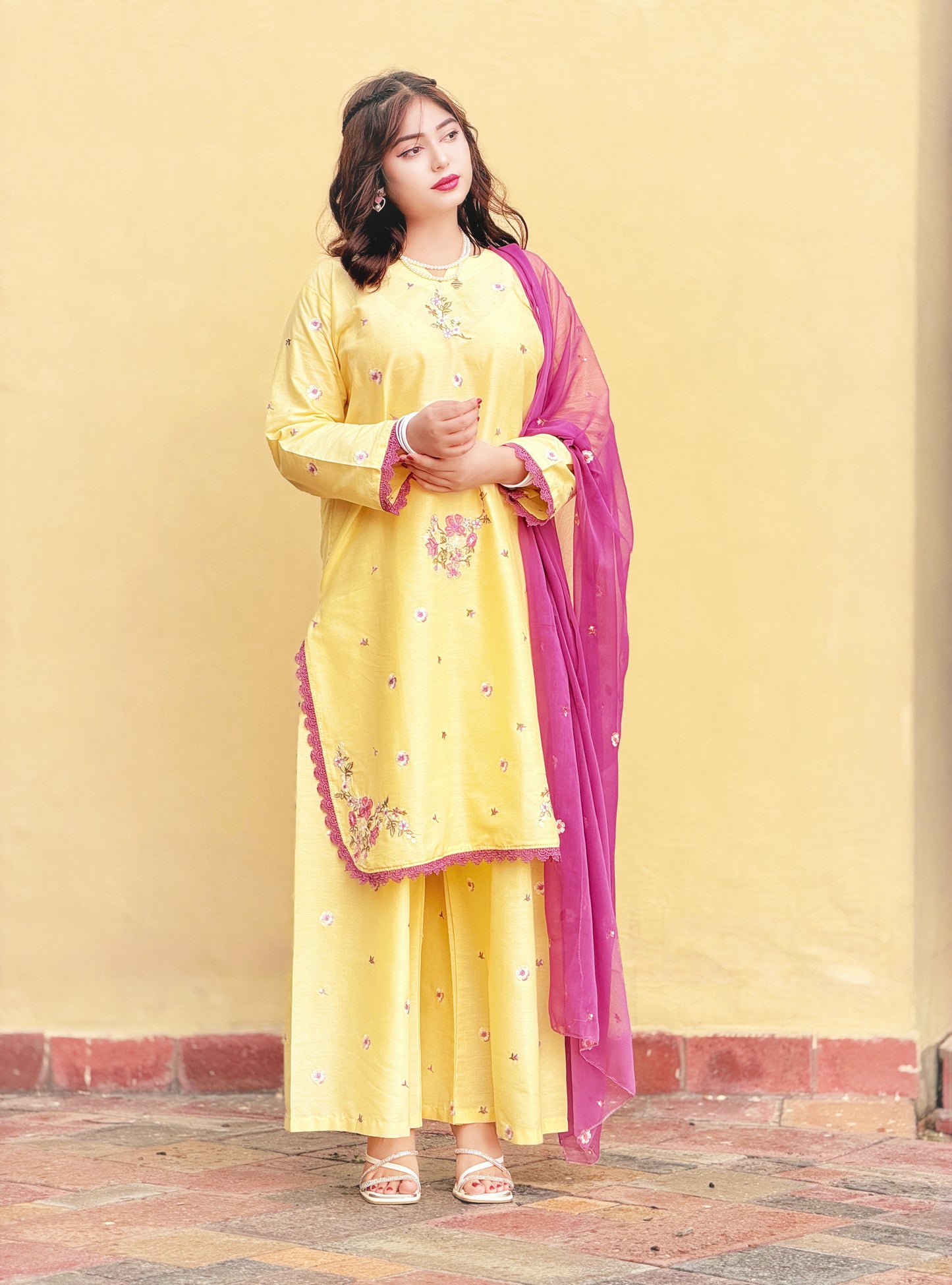 Butter Yellow (Embroidery 3.PCs with Plazo)