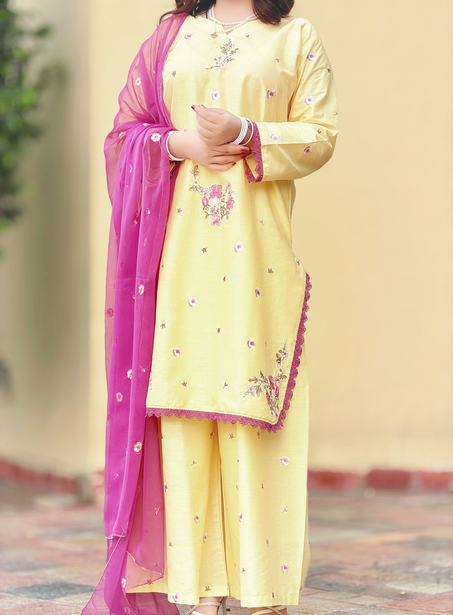 Butter Yellow (Embroidery 3.PCs with Plazo)
