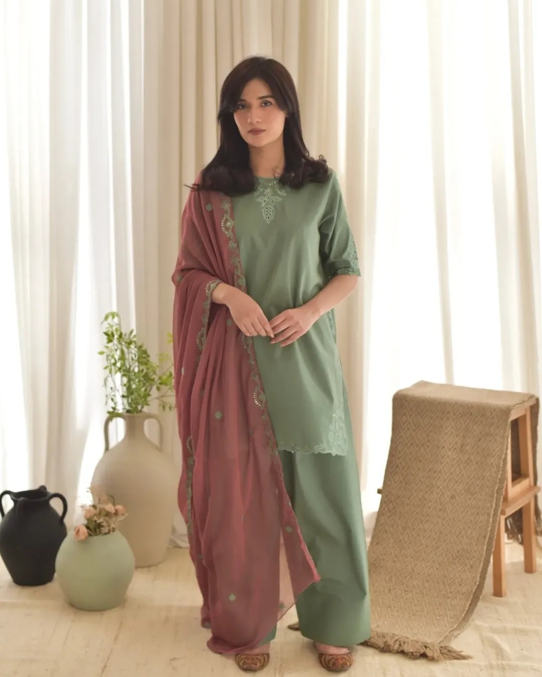 Irfa Green Embroidery (3.Pcs)