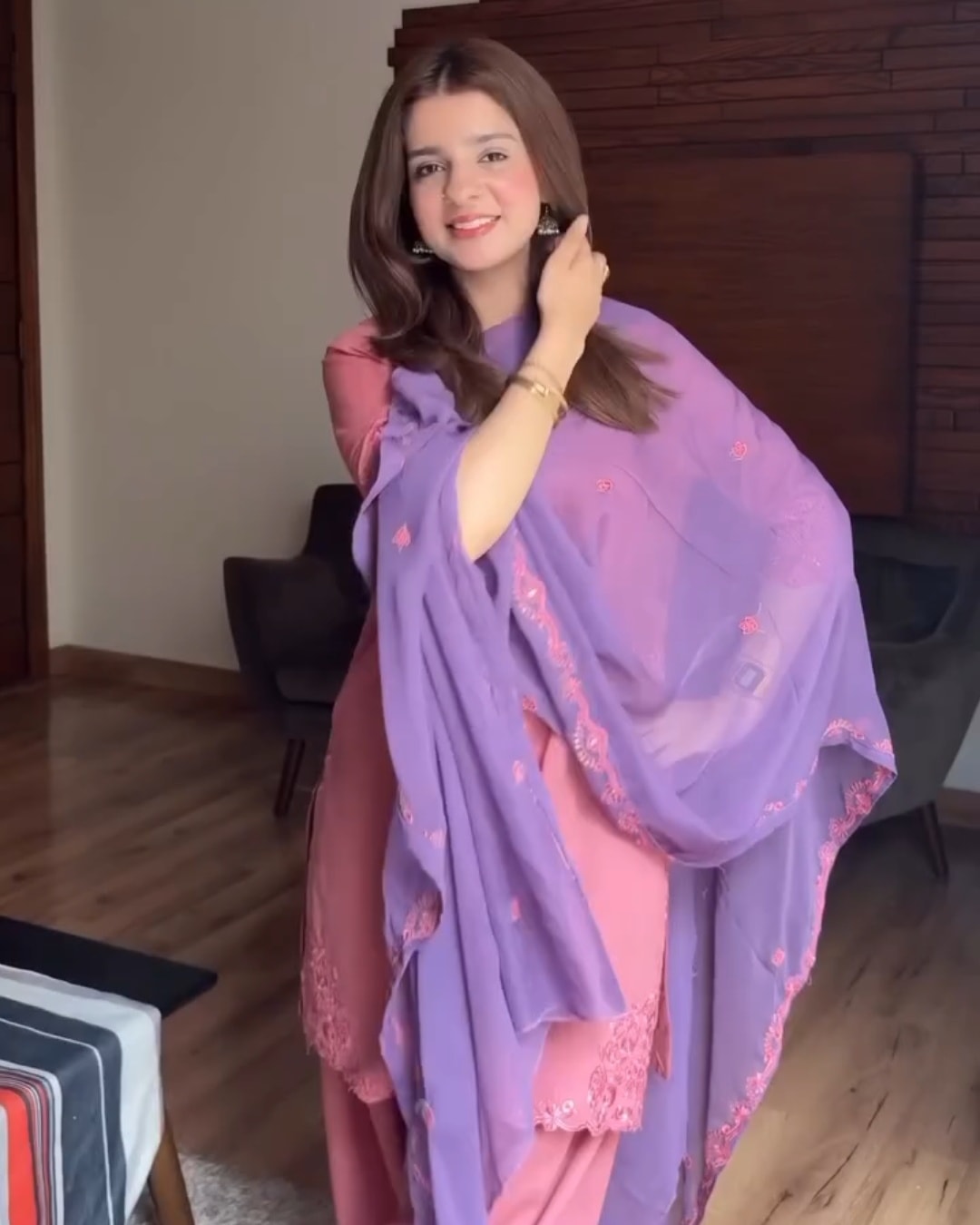 Irfa Pink Embroidery (3.Pcs)