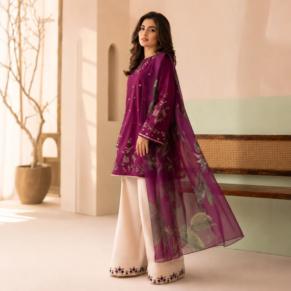 Kainat (Embroidery 3.PCs with Farshee Shalwar)