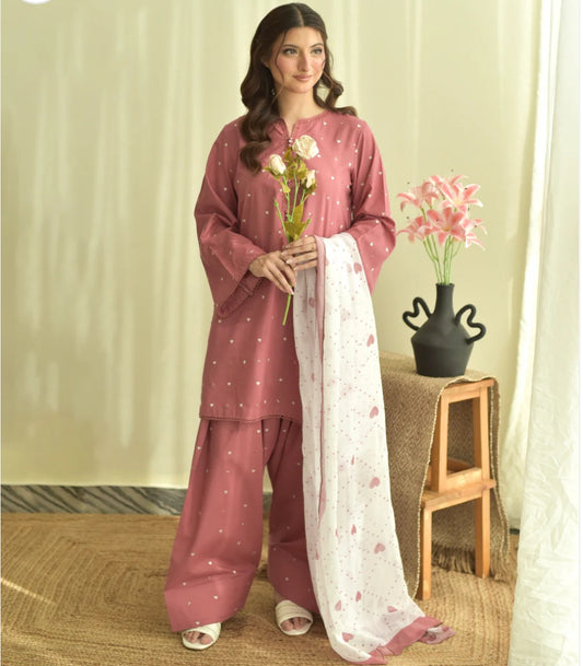 Mini Hearts (Embroidery 3.PCs with Farshee Shalwar)