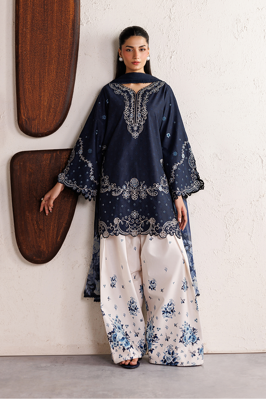 Blue Ocean (Embroidery 3.PCs with Farshee Shalwar)