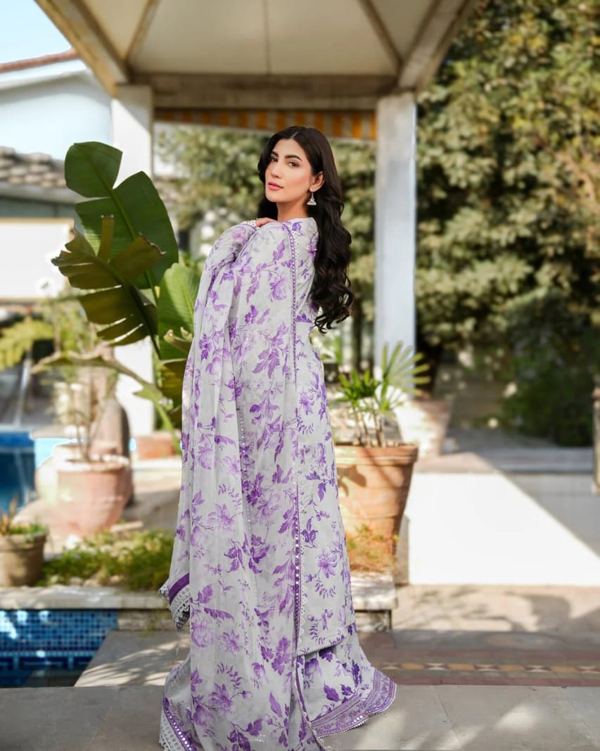 Purple Jawel Embroidery (3.Pcs)