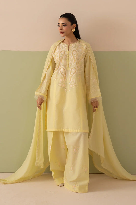 Safina (Embroidery 3.PCs with Farshee Shalwar)