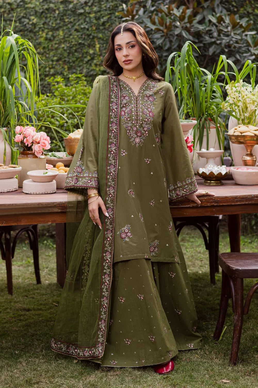 Zarqash Olive (Embroidery 3.PCs)