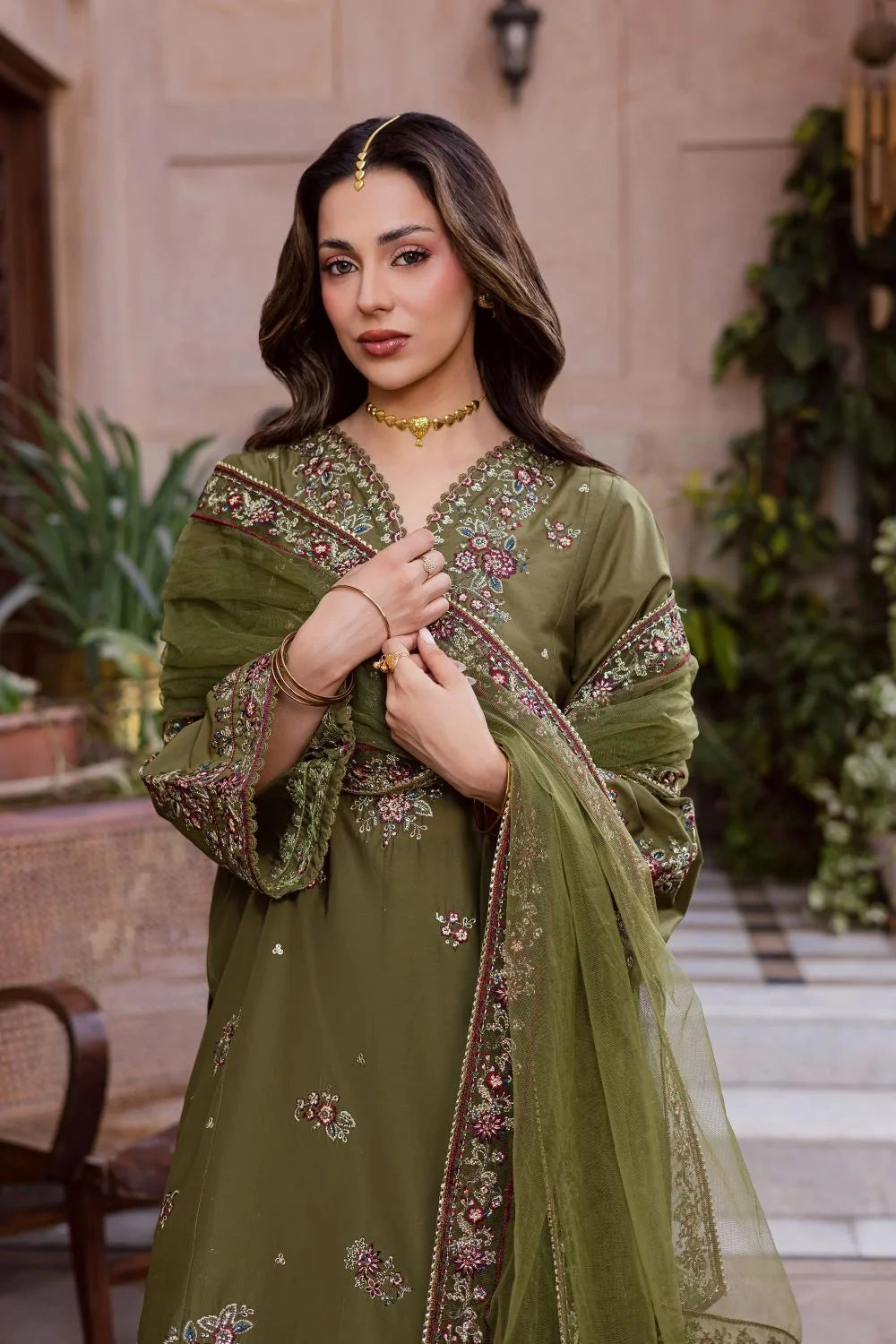 Zarqash Olive (Embroidery 3.PCs)