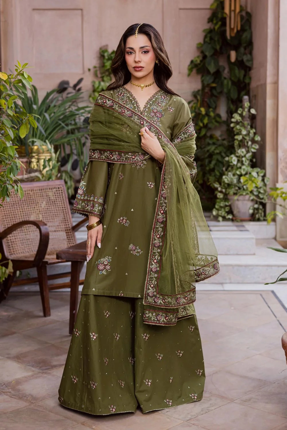 Zarqash Olive (Embroidery 3.PCs)