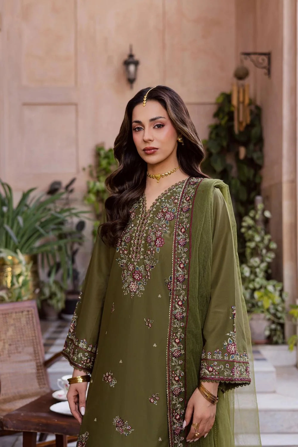 Zarqash Olive (Embroidery 3.PCs)