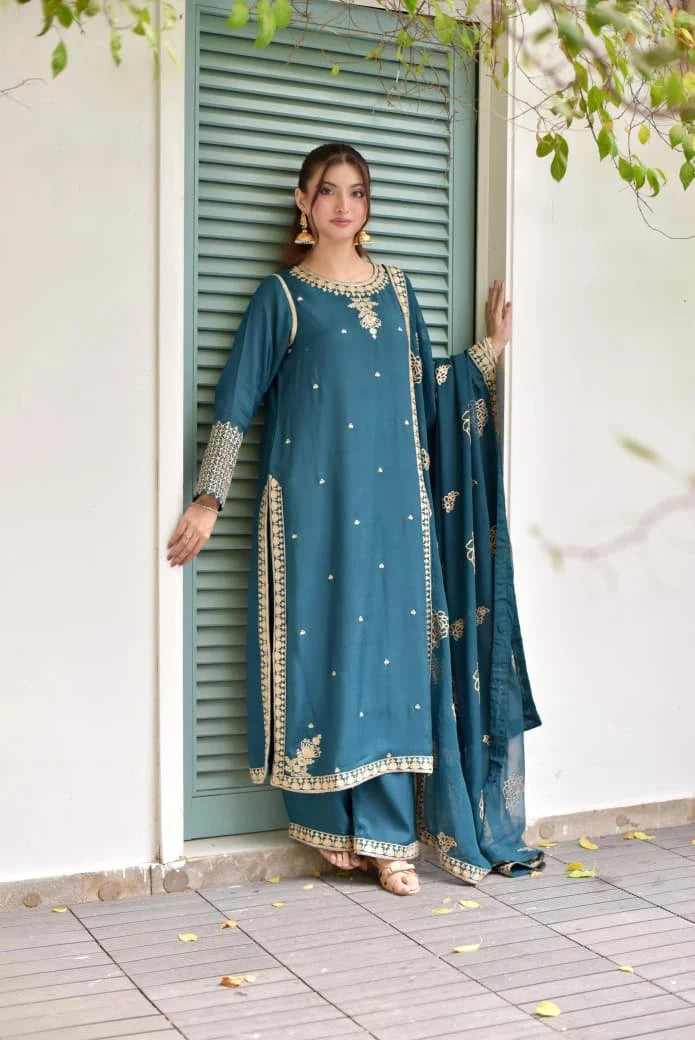 Zimal (Embroidery 3.PCs in Long Length)