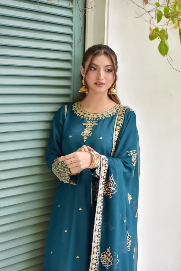 Zimal (Embroidery 3.PCs in Long Length)