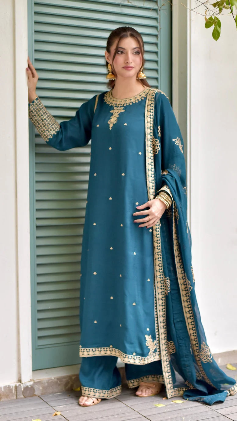 Zimal (Embroidery 3.PCs in Long Length)