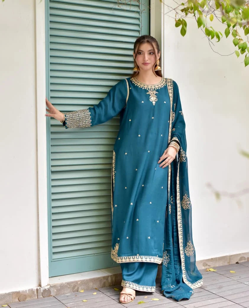 Zimal (Embroidery 3.PCs in Long Length)