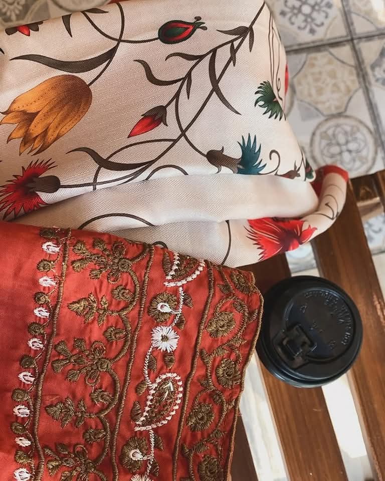 AYAT - EMBROIDERED WITH DIGITAL SHAWL (3.Pcs)