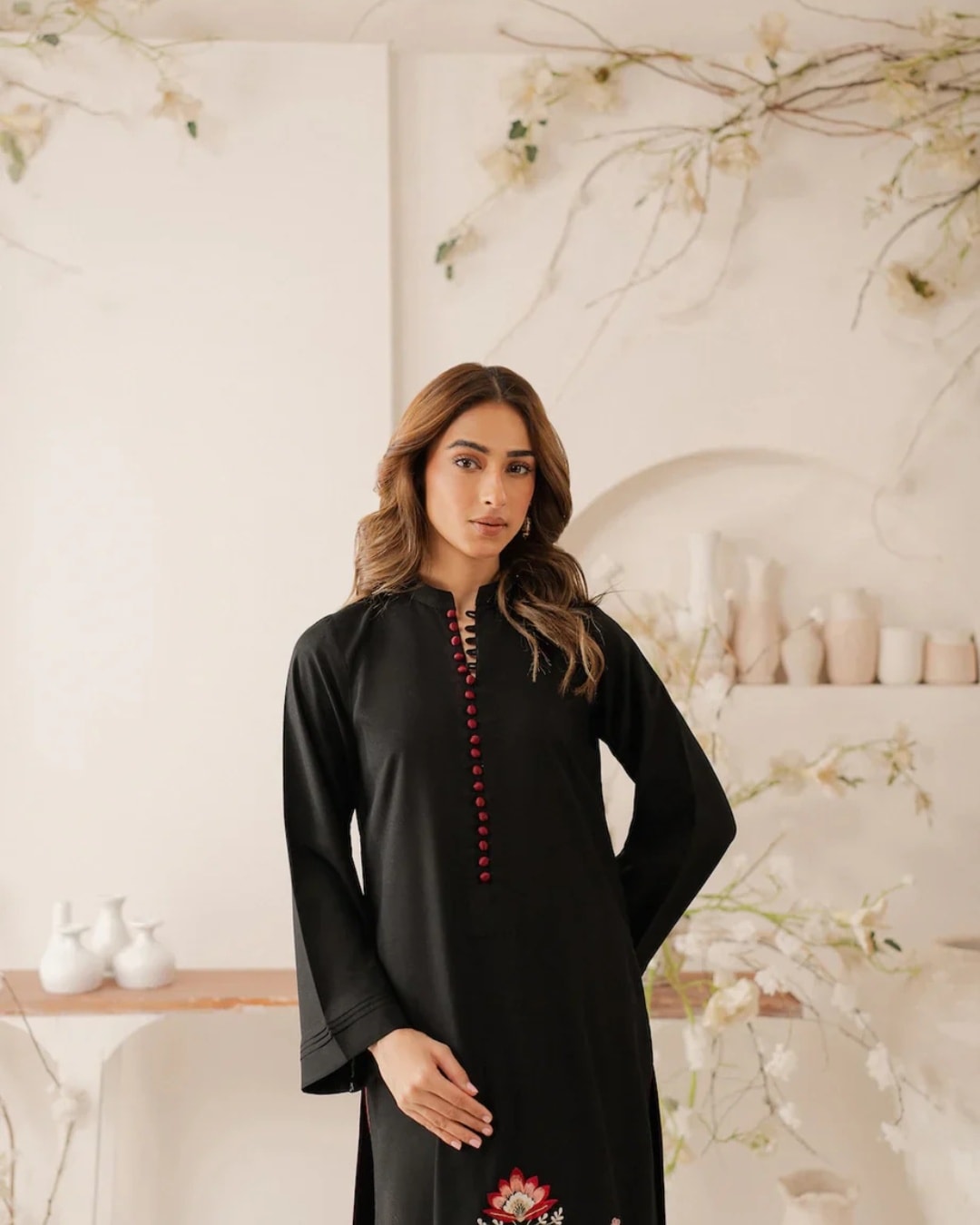 Black Storm (Embroidery 3.Pcs with Shawl)