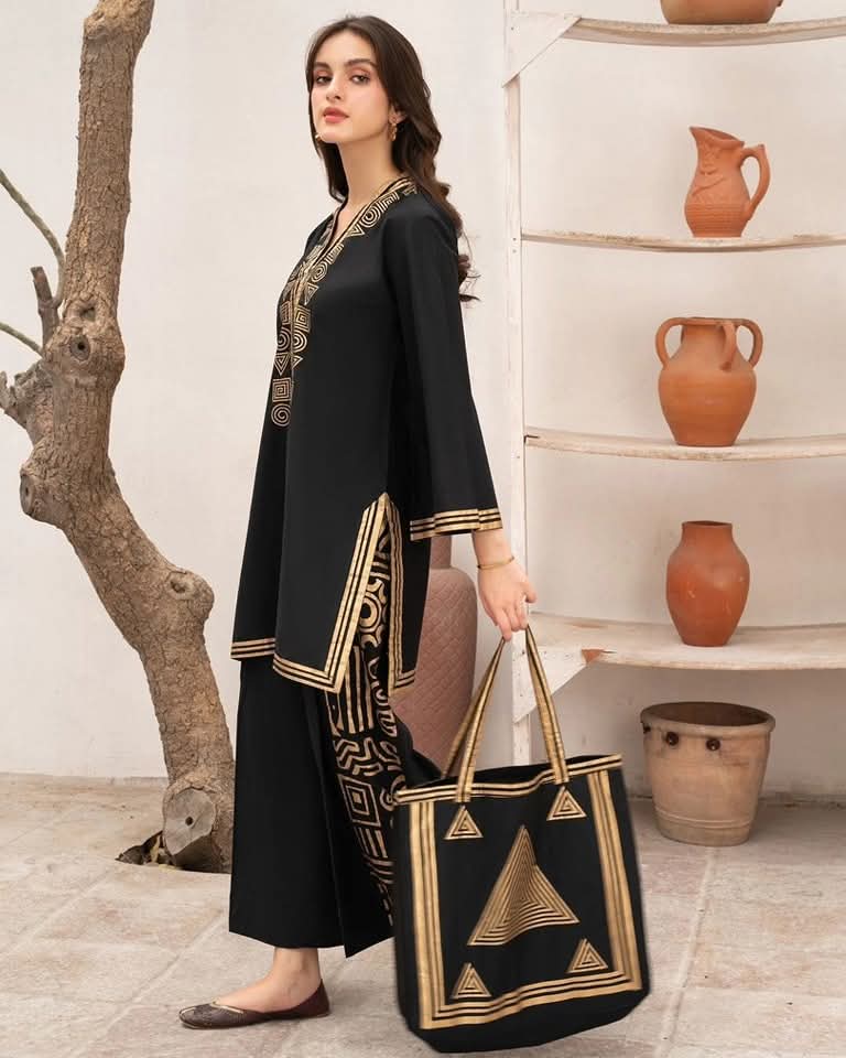 Pyramid Design with Matching Hand-Bag (2.Pcs)