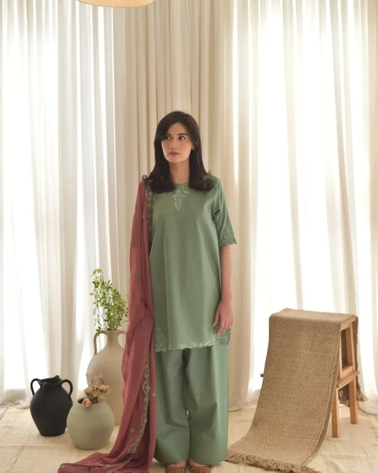 Irfa Green Embroidery (3.Pcs)