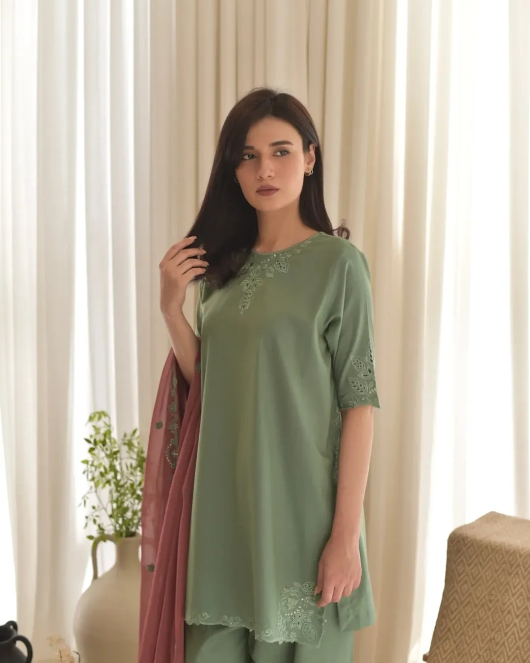 Irfa Green Embroidery (3.Pcs)