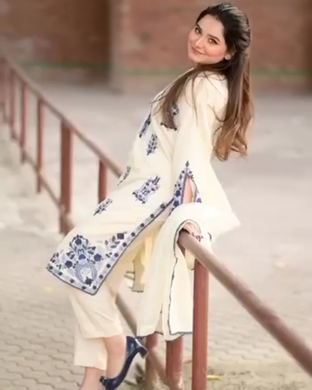 Khadi Net Embroidery (2.Pcs)