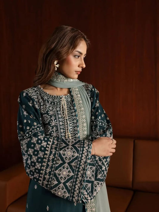 Margrita Embroidered in Long Length (3.Pcs)