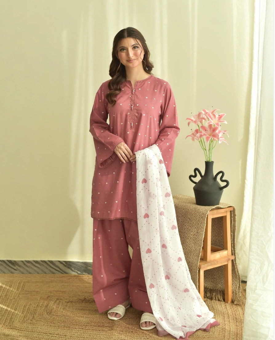 Mini Hearts (Embroidery 3.PCs with Farshee Shalwar)