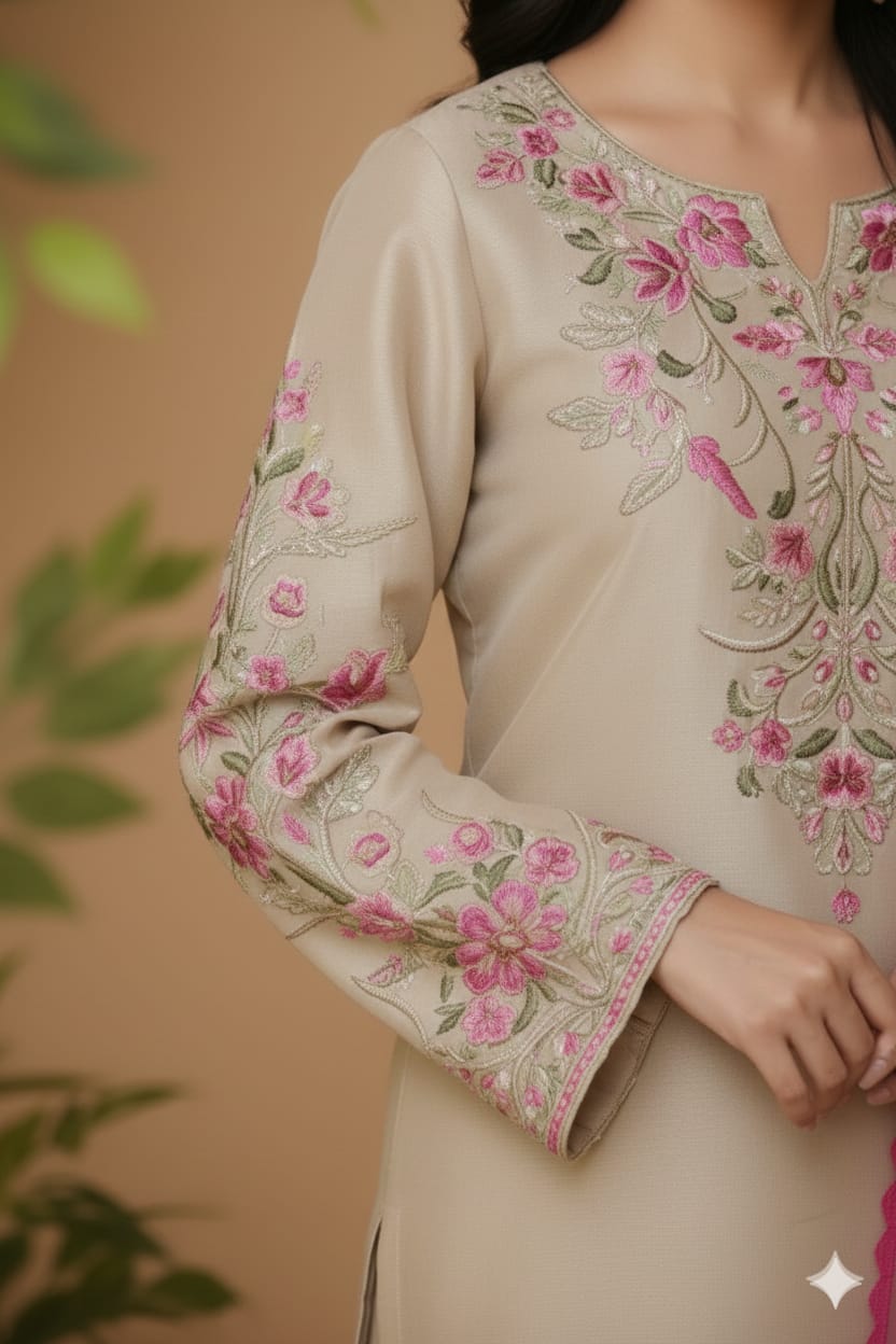 Pink Pulse {Embroidery 3.Pcs with Farshee Shalwar}