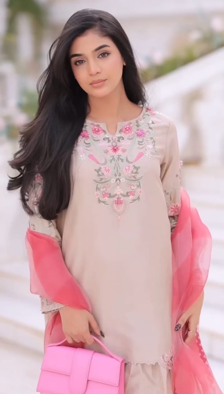 Pink Pulse {Embroidery 3.Pcs with Farshee Shalwar}