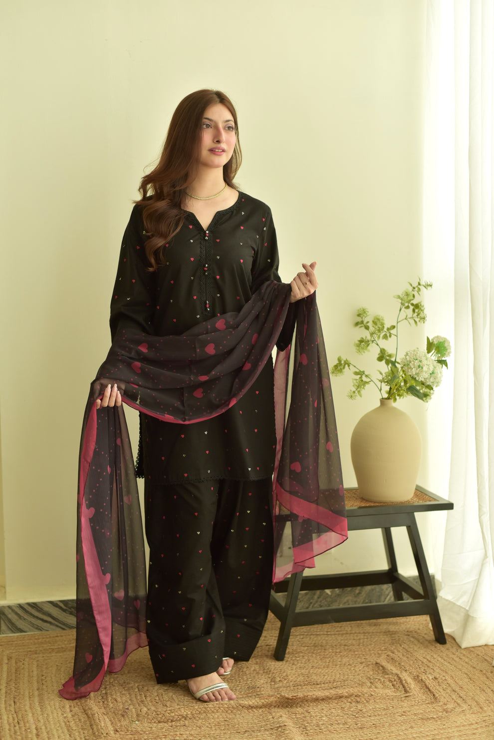 Heer (Embroidery 3.PCs with Farshee Shalwar)