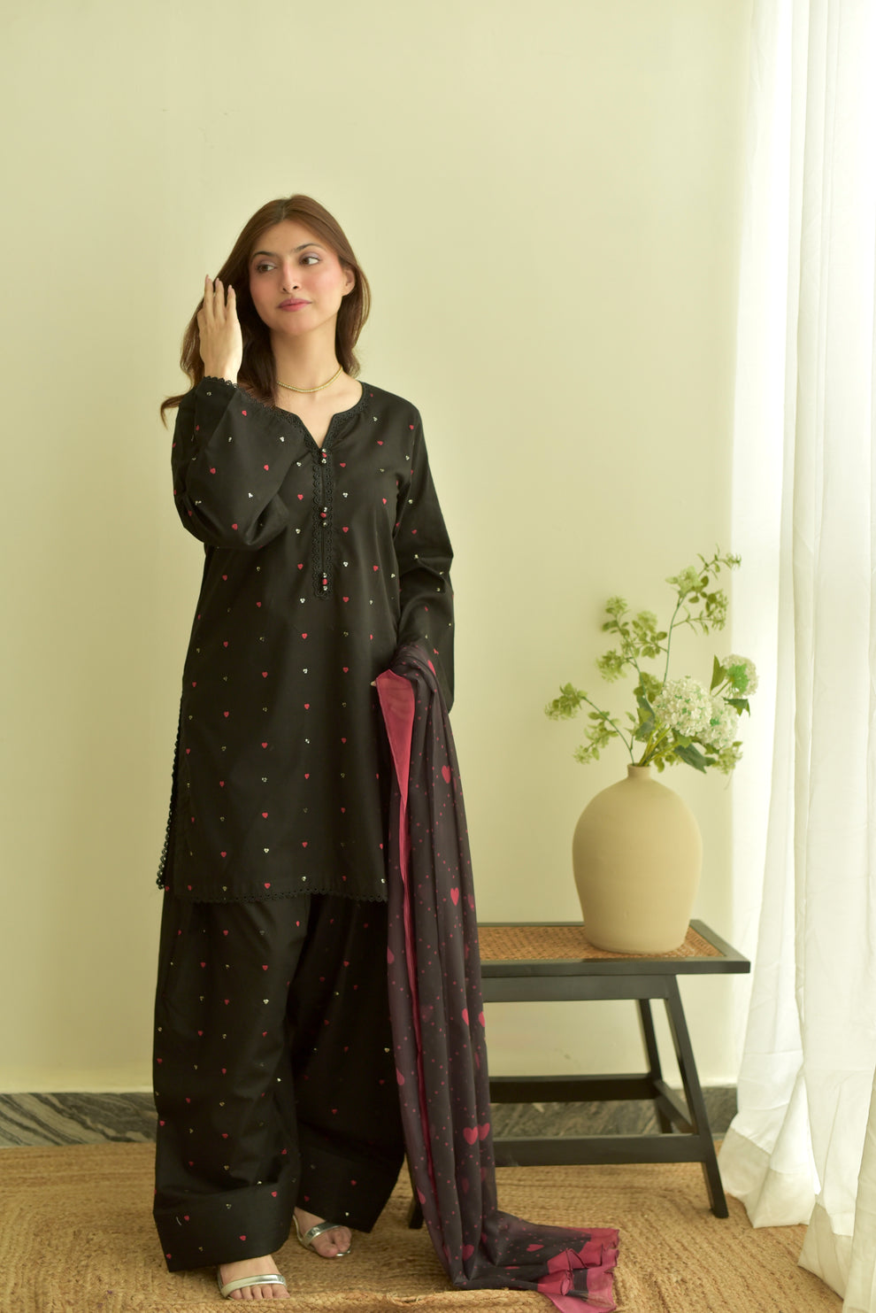 Heer (Embroidery 3.PCs with Farshee Shalwar)
