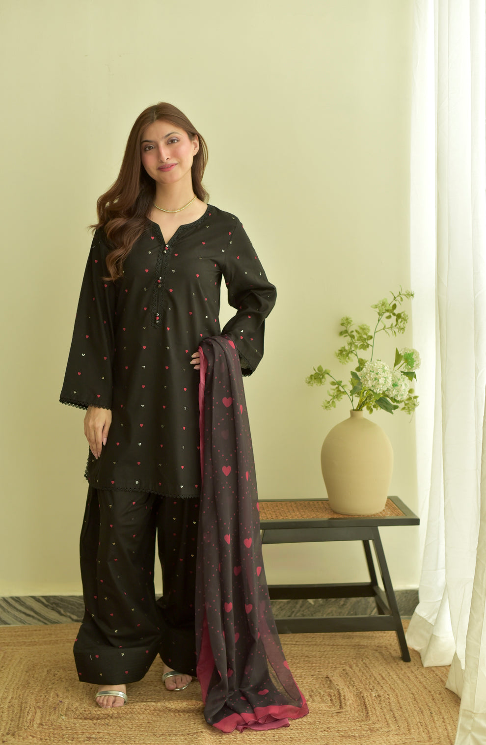 Heer (Embroidery 3.PCs with Farshee Shalwar)