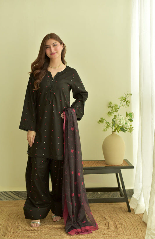 Heer (Embroidery 3.PCs with Farshee Shalwar)