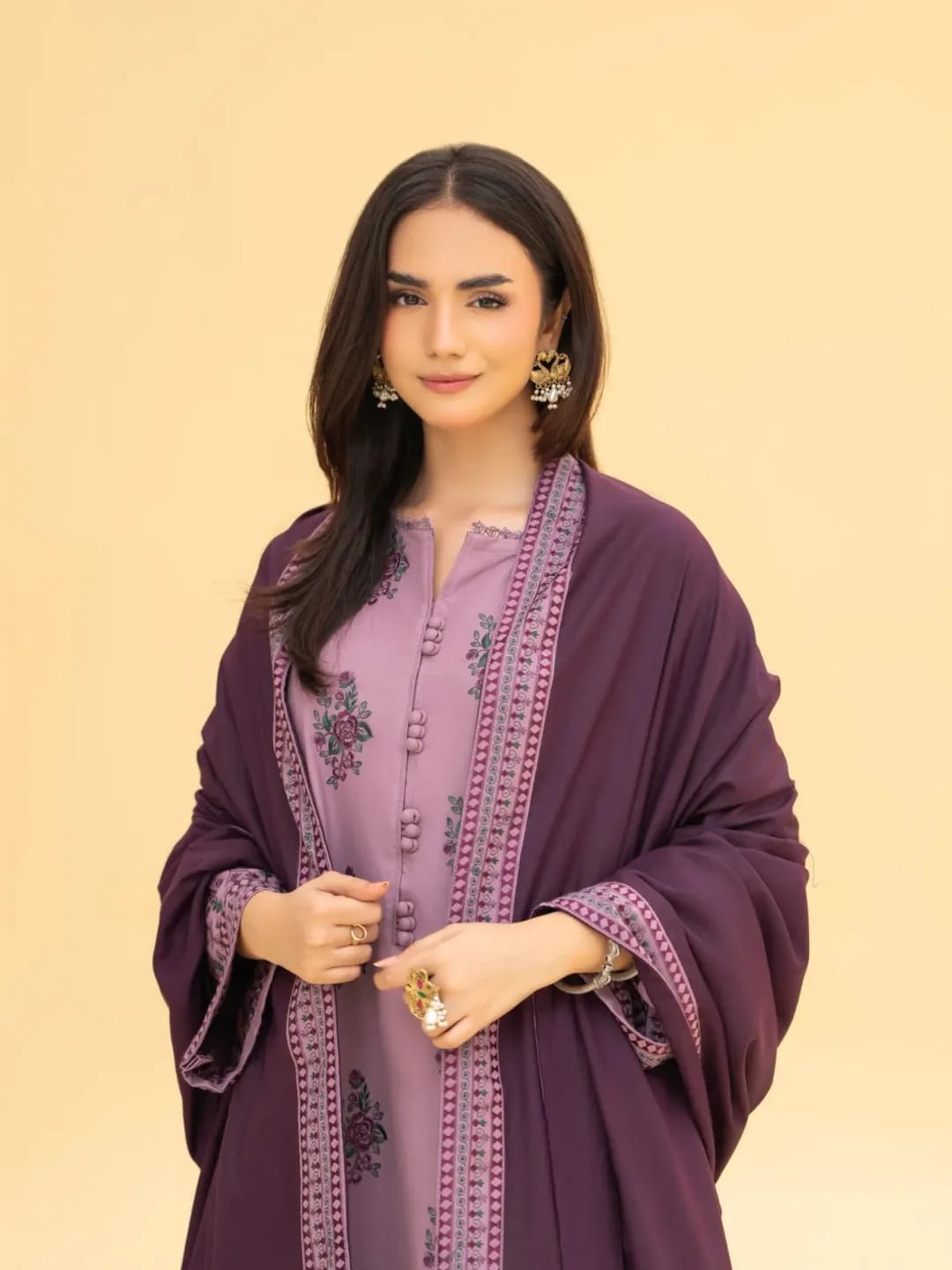 Shokh Embroidery (3.Pcs) with Shawl