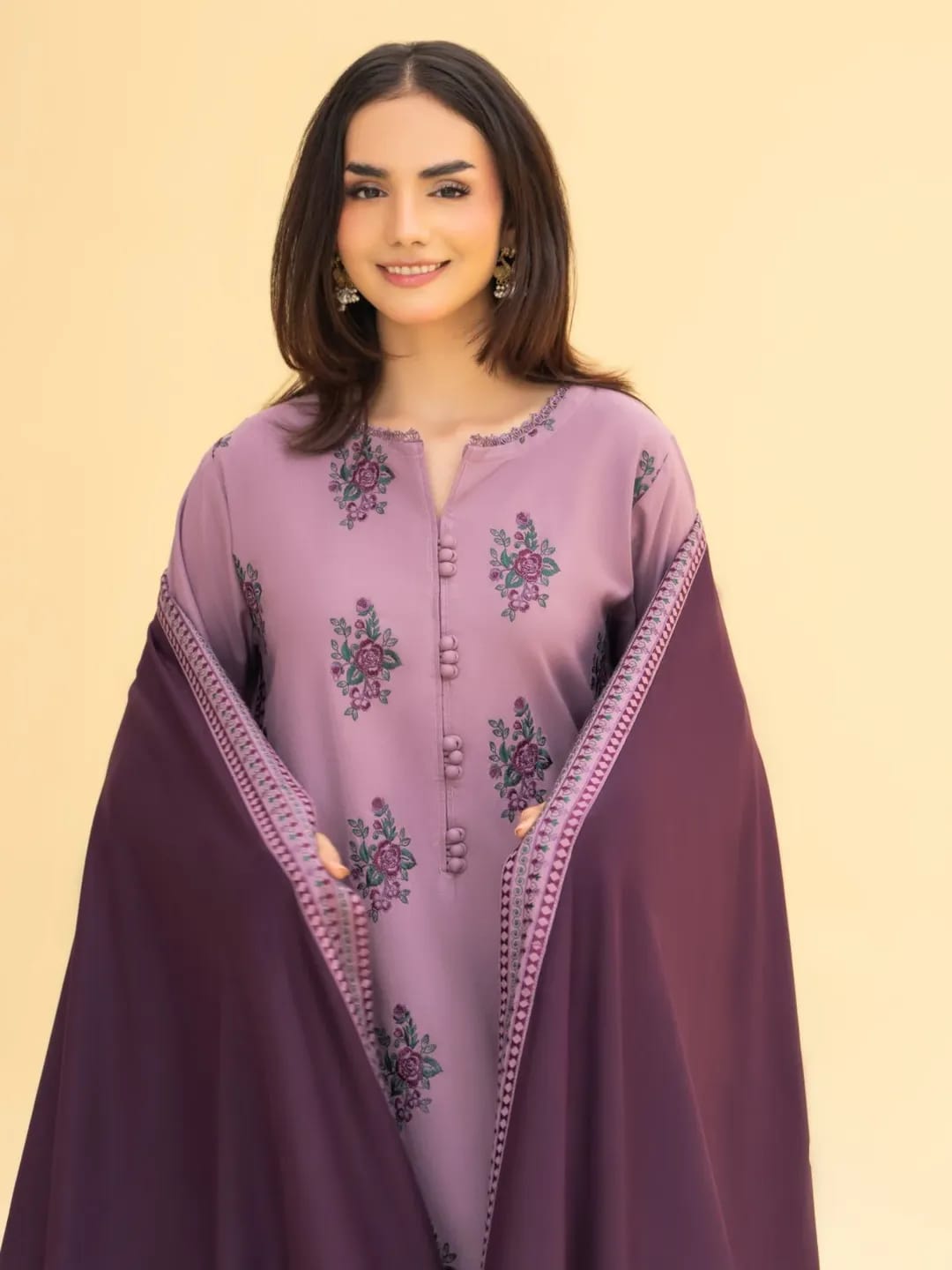 Shokh Embroidery (3.Pcs) with Shawl