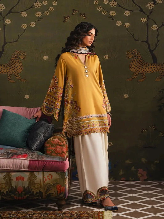 Sunehri (Embroidery 3.PCs with Farshee Shalwar)