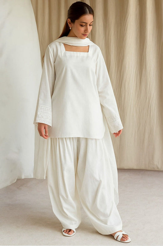 White Farshee (Embroidery 3.Pcs)