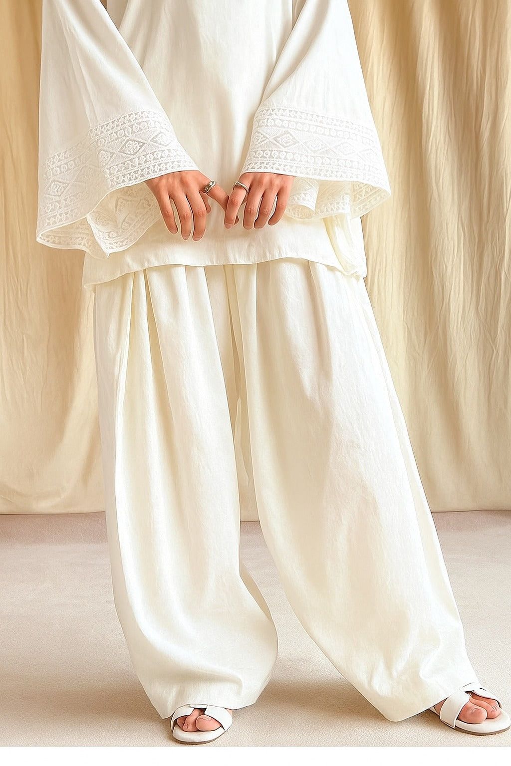 White Farshee (Embroidery 3.Pcs)